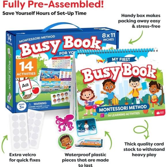 Montessori Busy Book for Toddlers Ages 3 and Up - Pre K Preschool Learning - Picture 6 of 6